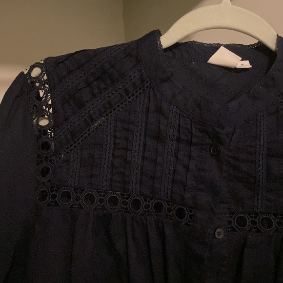 Navy long sleeve blouse - Picture 3 of 4